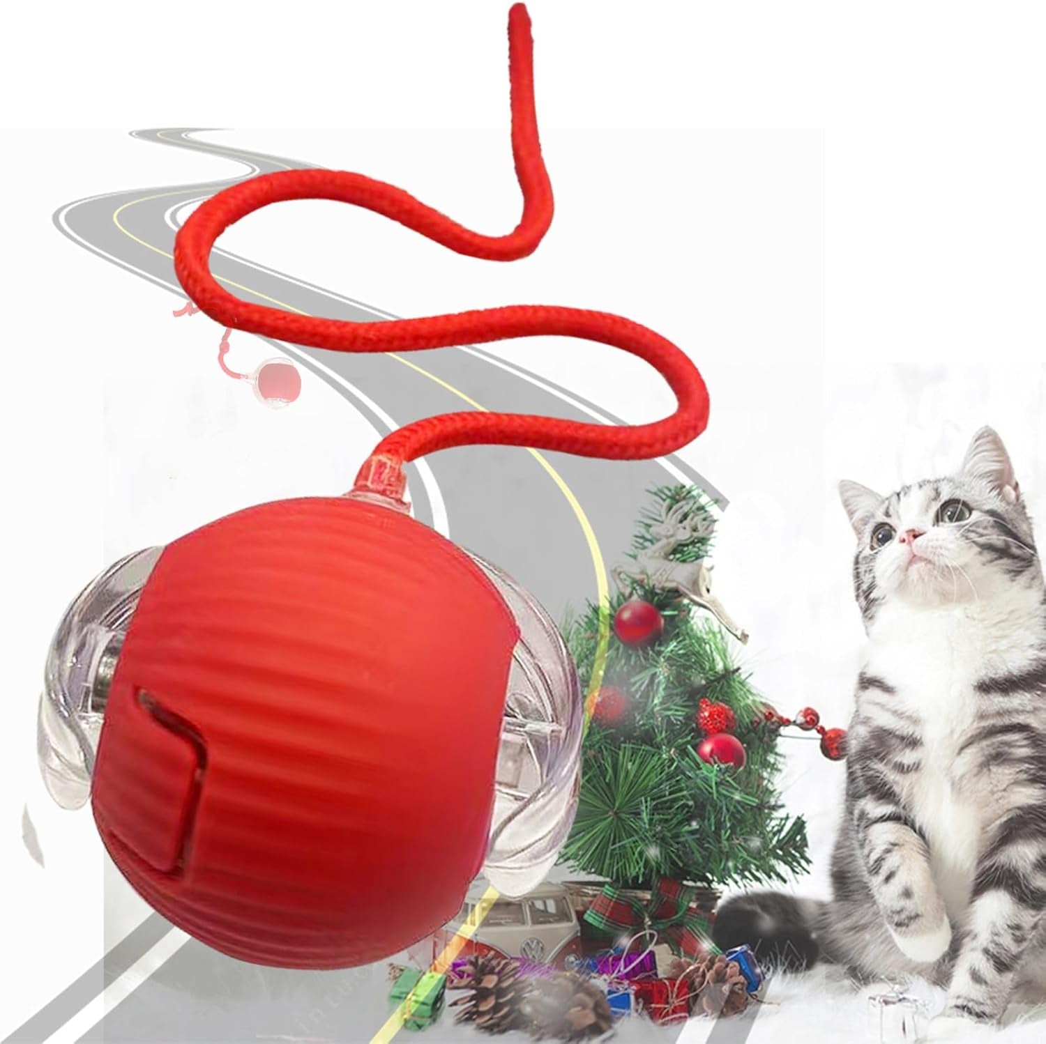 Automatic Interactive Rolling Cat Toys Ball for Indoor- Rechargeable Activate Dog Pet Toy for Indoor, Self-Playing Automatic Moving Kitten Toys for Cats, Durable and Safe Material
