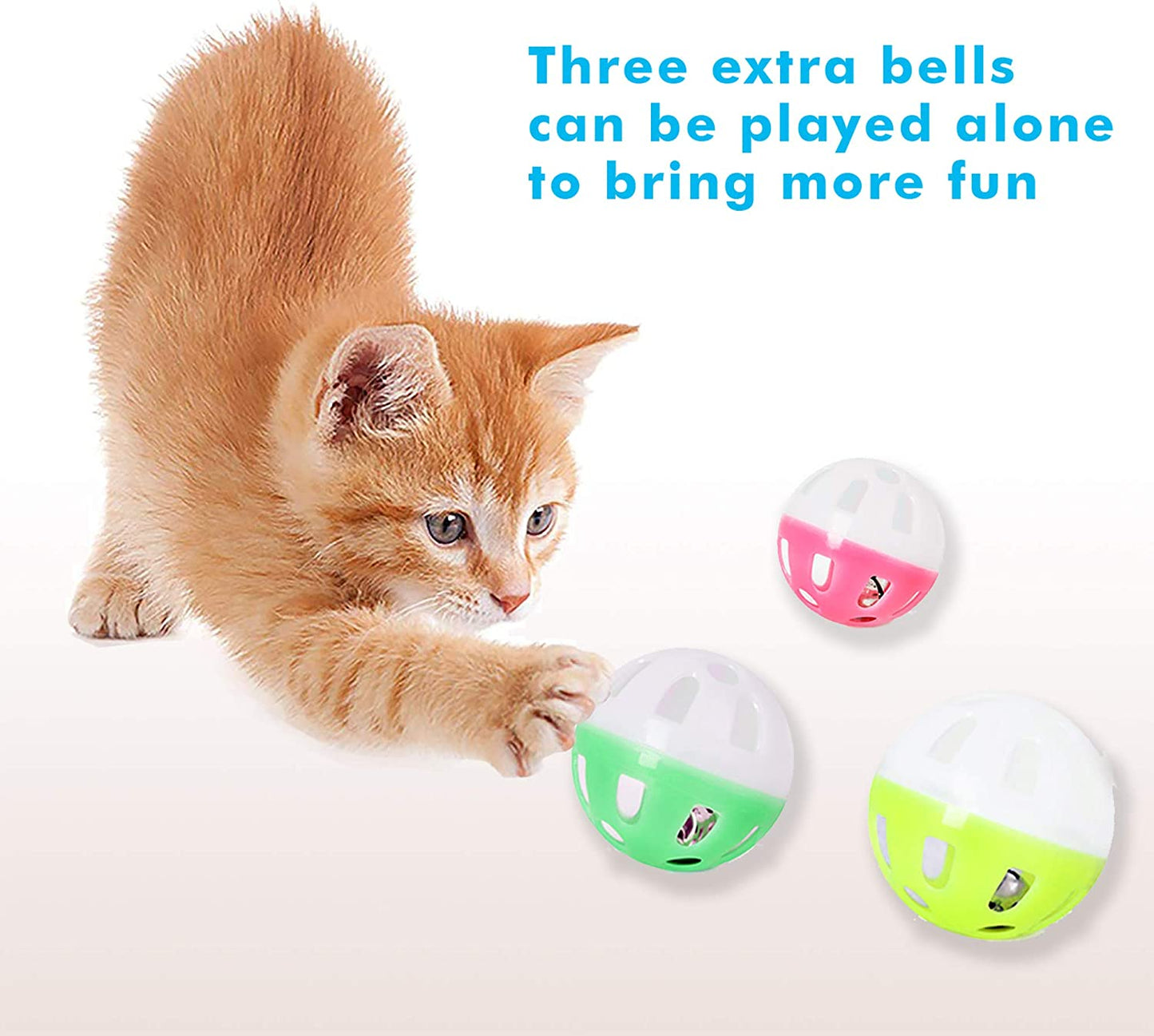 Cat Toy Roller 3-Level Turntable Cat Toys Balls with Six Colorful Balls Interact