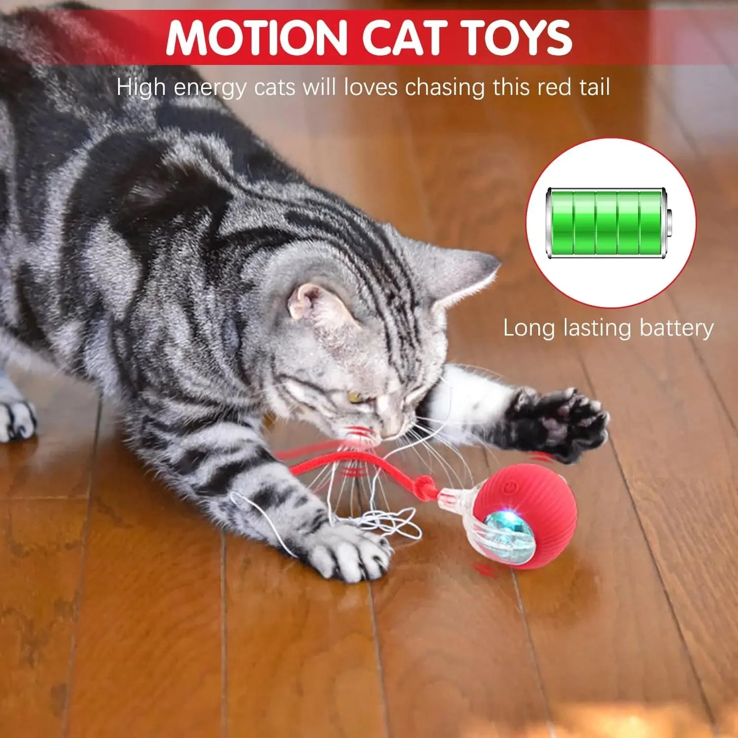 Cat Interactive Ball Toy , Automatic Rolling Cat Ball Rechargeable, Intelligent Cat Toys, Motion Activated Teasing Ball for Cat